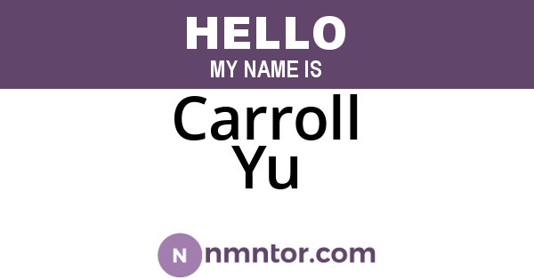 Carroll Yu
