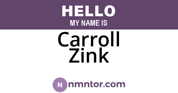 Carroll Zink