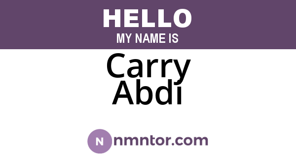 Carry Abdi
