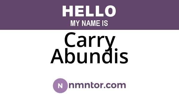 Carry Abundis