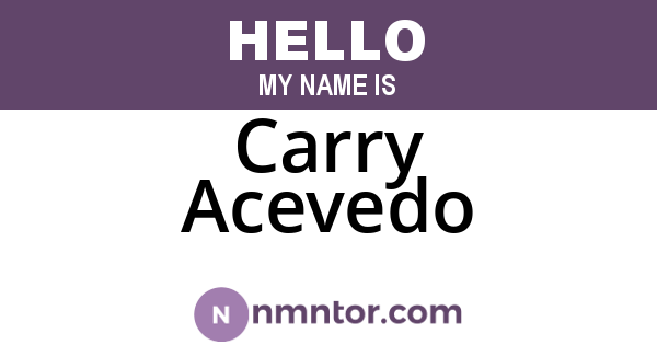 Carry Acevedo