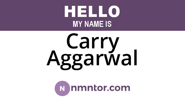 Carry Aggarwal