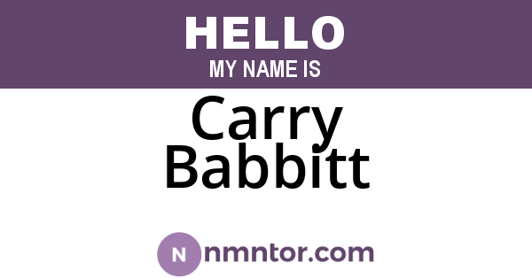 Carry Babbitt