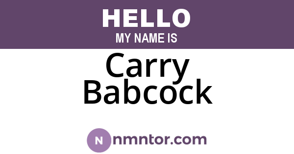 Carry Babcock