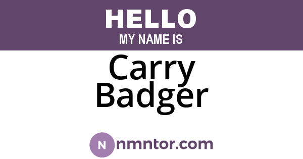Carry Badger