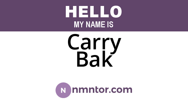 Carry Bak