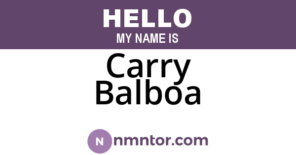 Carry Balboa