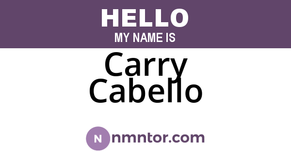 Carry Cabello