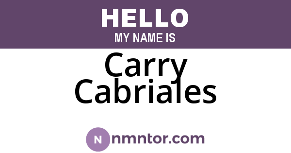 Carry Cabriales