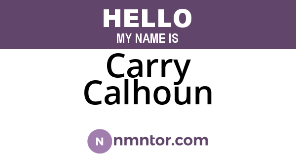 Carry Calhoun