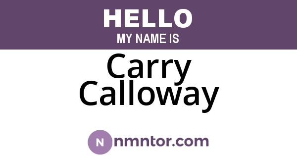 Carry Calloway