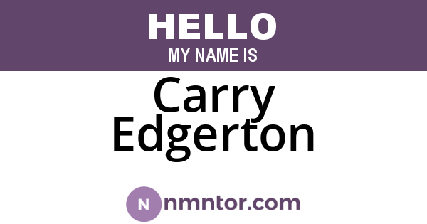 Carry Edgerton