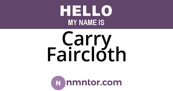 Carry Faircloth