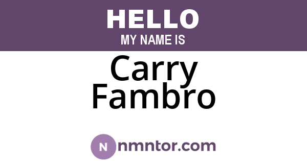 Carry Fambro