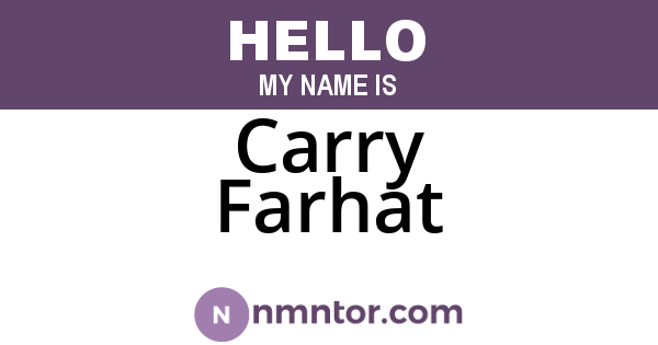 Carry Farhat