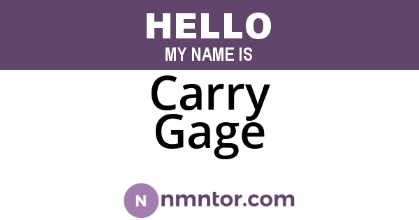 Carry Gage