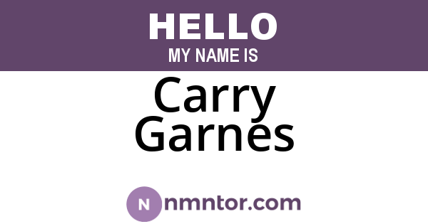 Carry Garnes