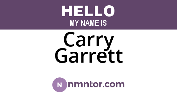 Carry Garrett