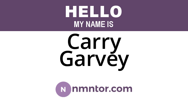 Carry Garvey