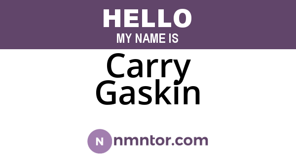 Carry Gaskin