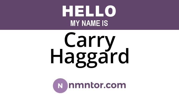 Carry Haggard