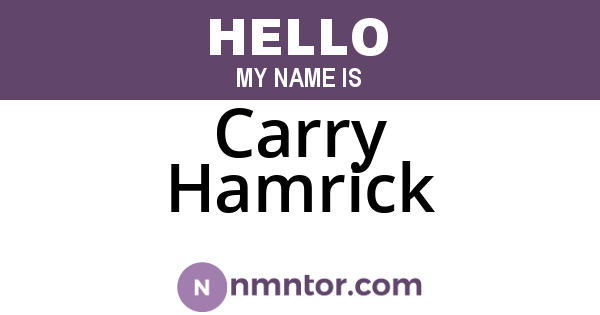 Carry Hamrick