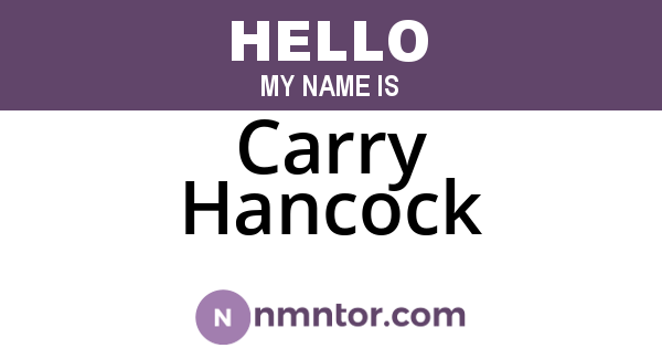 Carry Hancock