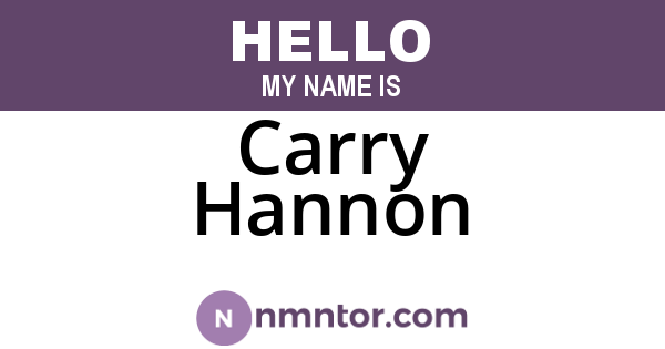 Carry Hannon