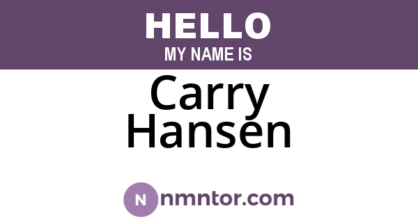 Carry Hansen