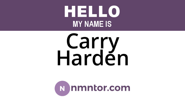 Carry Harden