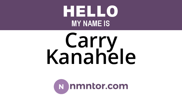 Carry Kanahele