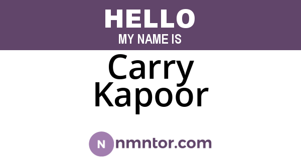 Carry Kapoor