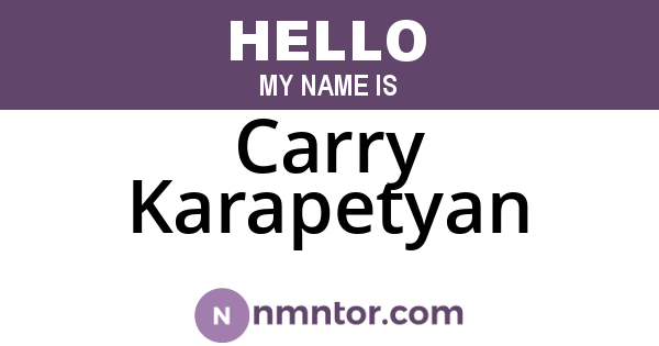 Carry Karapetyan