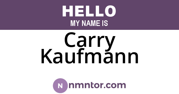 Carry Kaufmann
