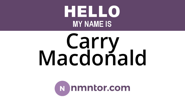 Carry Macdonald