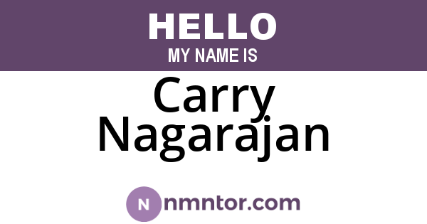 Carry Nagarajan