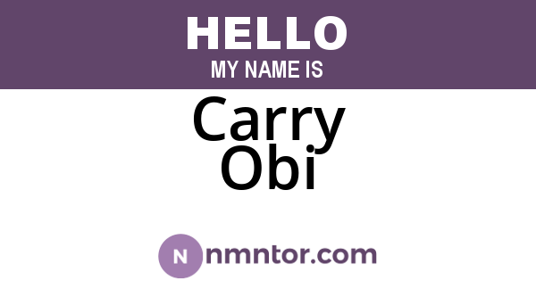 Carry Obi