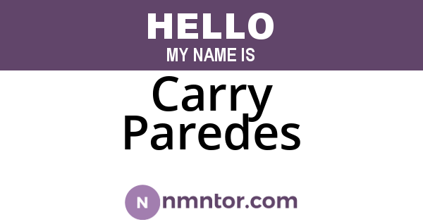 Carry Paredes