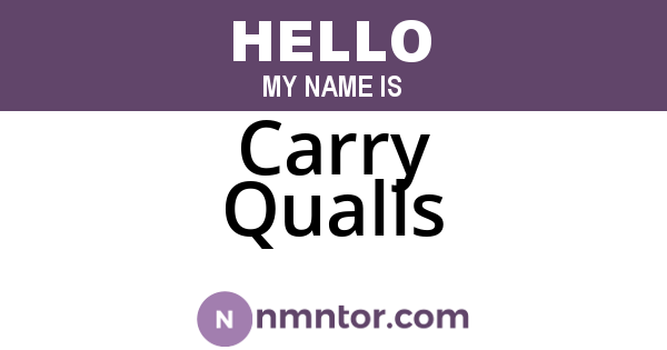 Carry Qualls