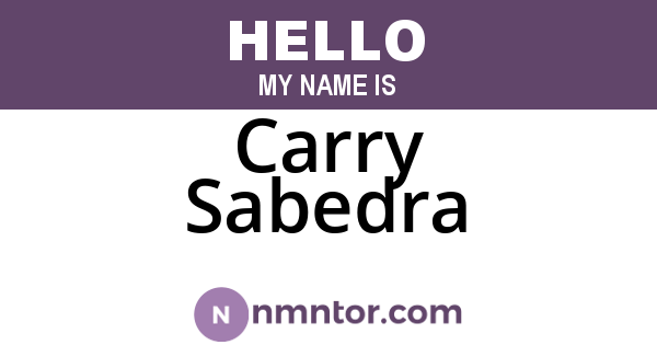 Carry Sabedra