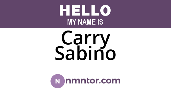 Carry Sabino