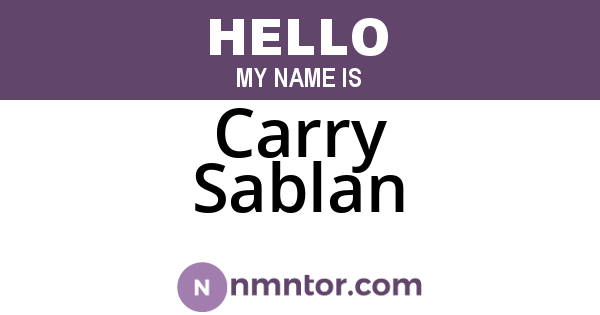 Carry Sablan