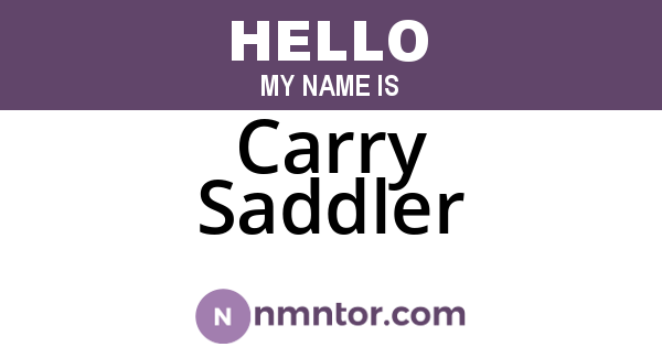 Carry Saddler