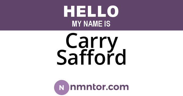 Carry Safford