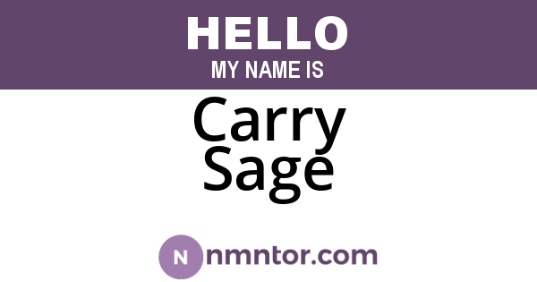 Carry Sage
