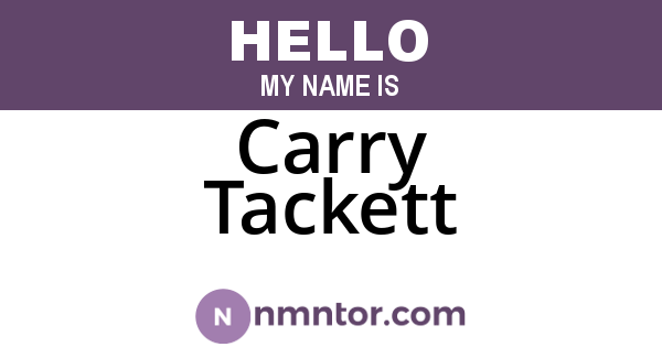 Carry Tackett