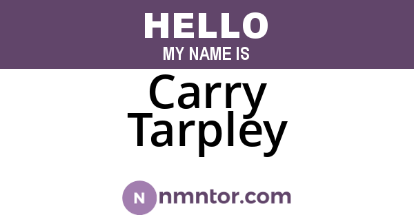 Carry Tarpley