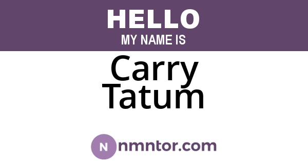 Carry Tatum