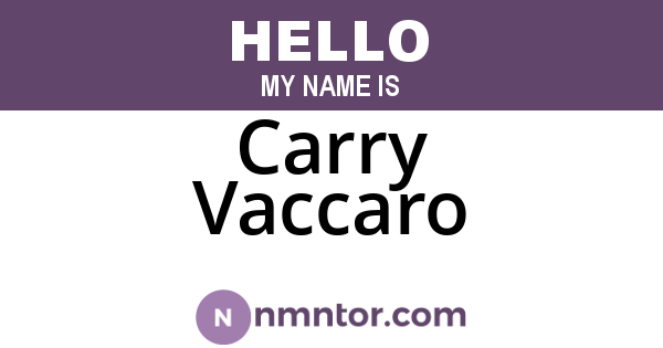 Carry Vaccaro