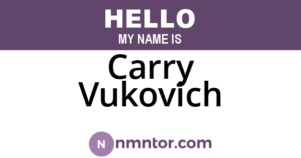 Carry Vukovich